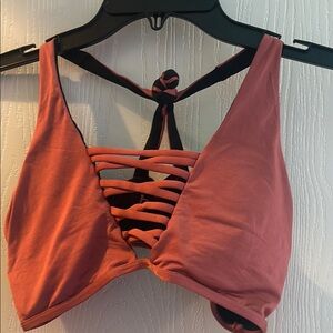 Strappy Coral Bikini Top